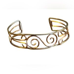 Gold filled Krementz Swirl Cuff Bracelet